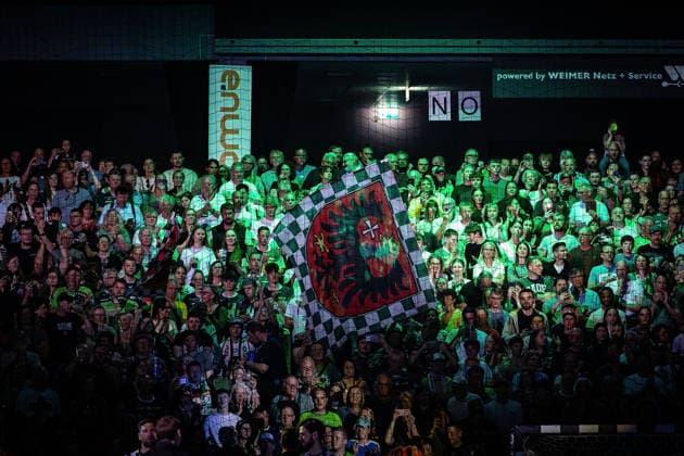 02 05 2026, xovx, Handball Daikin Handball Bundesliga, HSG Wetzlar THW Kiel Fans of HSG Wetzlar in the Buderus Arena Wetzlar Buderus Arena Hessen Germany EN