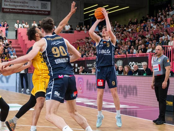 Anton Meyer Eisbaeren Bremerhaven 9 , Tigers Tuebingen vs Eisbaeren Bremerhaven, Basketball, 2 Basketball Bundesliga ProA, Season 2025 2026, Matchday 34, 02 05 2026, Tigers Tuebingen vs Eisbaeren Bremerhaven, Basketball, 2 Basketball Bundesliga ProA, Season 2025 2026, Matchday 34, 02 05 2026 Tuebingen Copyright: xEibner-Pressefoto FlorianxSchustx EP_FSU