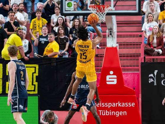 Patrick Emilien Tigers Tuebingen 15 , Tigers Tuebingen vs Eisbaeren Bremerhaven, Basketball, 2 Basketball Bundesliga ProA, Season 2025 2026, Matchday 34, 02 05 2026, Tigers Tuebingen vs Eisbaeren Bremerhaven, Basketball, 2 Basketball Bundesliga ProA, Season 2025 2026, Matchday 34, 02 05 2026 Tuebingen Copyright: xEibner-Pressefoto FlorianxSchustx EP_FSU