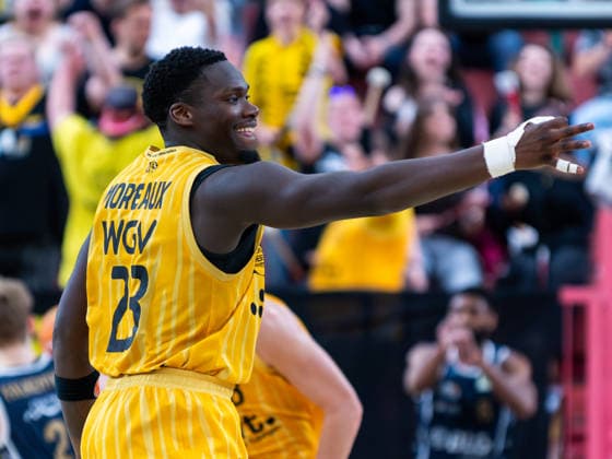 Melkisedek Moreaux Tigers Tuebingen 23 , Tigers Tuebingen vs Eisbaeren Bremerhaven, Basketball, 2 Basketball Bundesliga ProA, Season 2025 2026, Matchday 34, 02 05 2026, Tigers Tuebingen vs Eisbaeren Bremerhaven, Basketball, 2 Basketball Bundesliga ProA, Season 2025 2026, Matchday 34, 02 05 2026 Tuebingen Copyright: xEibner-Pressefoto FlorianxSchustx EP_FSU