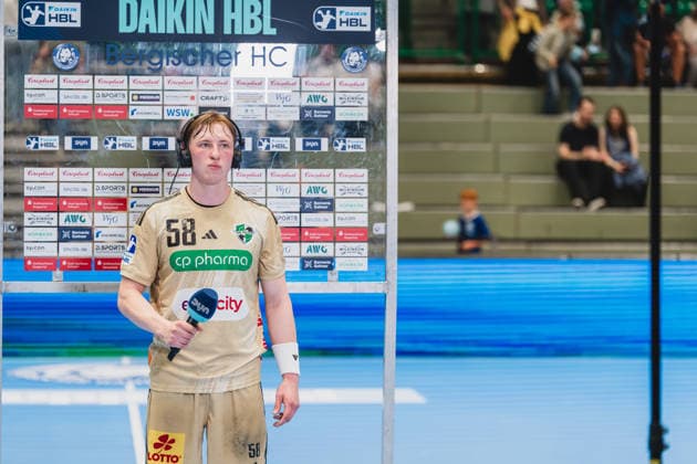 Daniel Weber TSV Hannover Burgdorf, 58 at the interview after the match Bergischer HC vs TSV Hannover Burgdorf, Handball, Daikin 1 HBL, Matchday 30, Season 2025 26, 02 04 2026, Bergischer HC vs TSV Hannover Burgdorf, Handball, Daikin 1 HBL, Matchday 30, Season 2025 26, 02 04 2026 Wuppertal Copyright: xEibner-Pressefoto LukasxBaldygax EP_LBA