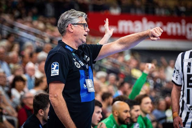 02 05 2026, xovx, Handball Daikin Handball Bundesliga, HSG Wetzlar THW Kiel Coach Runar Sigtryggsson HSG Wetzlar Wetzlar Buderus Arena Hessen Germany EN