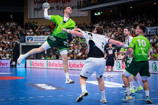 02 05 2026, xovx, Handball Daikin Handball Bundesliga, HSG Wetzlar THW Kiel v l Dominik Mappes HSG Wetzlar , Lukas Laube THW Kiel , Niklas Theiß HSG Wetzlar , Hendrik Pekeler THW Kiel , Josip Simic HSG Wetzlar Wetzlar Buderus Arena Hessen Germany EN