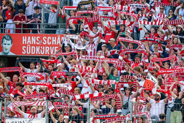02 05 2026, xsscx, women football, 1 FC Köln Werder Bremen, 1 Fussball Bundesliga, 24 Spieltag, RheinEnergie Stadion, Saison 2025 2026 Fans of 1 FC Köln before the match DFB regulations prohibit any use of photographs as image sequences and or quasi video Photo xSandraxScherningxPressefotoKochx Nordrhein Westfalen Germany
