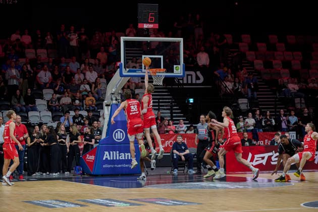 Barmer, BBL2, Nürnberg Falcons BC vs SBB Baskets Wolmirstedt BBL2, Nürnberg Falcons BC vs SBB Baskets Wolmirstedt Nürnberg KIA Metropol Arena Bayern Germany Copyright: xAmerican-Football.Network,x30nullvierxPhotographie,xGerhardxLehnerx