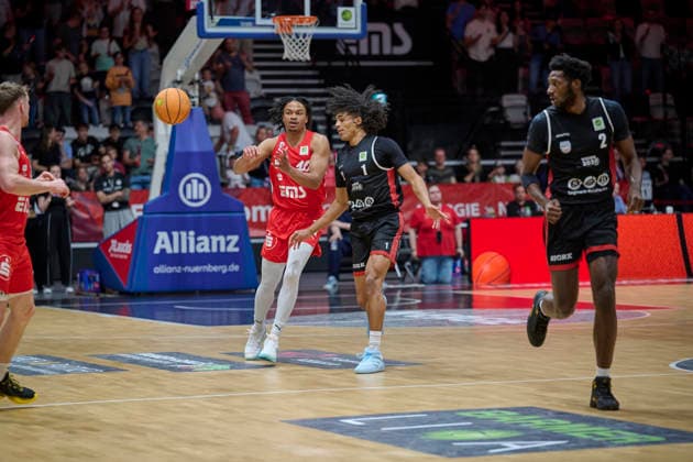 Barmer, BBL2, Nürnberg Falcons BC vs SBB Baskets Wolmirstedt BBL2, Nürnberg Falcons BC vs SBB Baskets Wolmirstedt Nürnberg KIA Metropol Arena Bayern Germany Copyright: xAmerican-Football.Network,x30nullvierxPhotographie,xGerhardxLehnerx