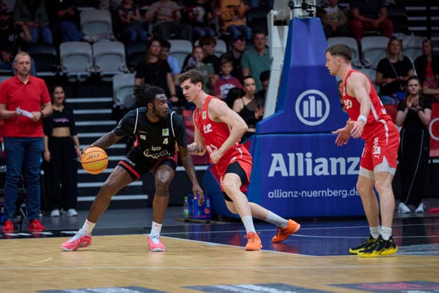 Barmer, BBL2, Nürnberg Falcons BC vs SBB Baskets Wolmirstedt BBL2, Nürnberg Falcons BC vs SBB Baskets Wolmirstedt Nürnberg KIA Metropol Arena Bayern Germany Copyright: xAmerican-Football.Network,x30nullvierxPhotographie,xGerhardxLehnerx