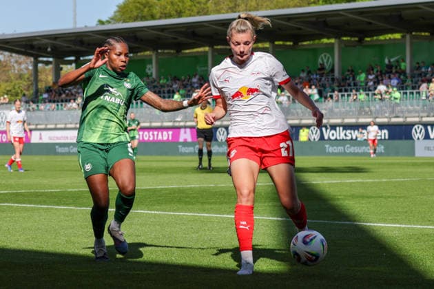 02 05 2026, xgrfx, Soccer Google Pixel Women Bundesliga, VfL Wolfsburg RB Leipzig v l Lineth Beerensteyn VfL Wolfsburg , Marlene Müller RB Leipzig DFL DFB REGULATIONS PROHIBIT ANY USE OF PHOTOGRAPHS as IMAGE SEQUENCES and or QUASI VIDEO Wolfsburg