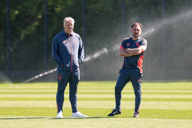 Jose Barcala FC Bayern Muenchen, Head coach with Kjetil Lone FC Bayern Muenchen, Co coach at training, GER, Official final training FC Bayern Muenchen, Football, UEFA Womens Champions League, Semi-final, second leg, 2025 2026 season, 02 05 2026, GER, Official final training FC Bayern Muenchen, Football, UEFA Womens Champions League, Semi-final, second leg, 2025 2026 season, 02 05 2026 Muenchen Copyright: xEibner-Pressefoto JennixMaulx EP_JML