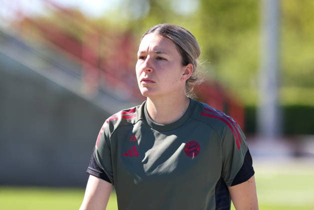 Barbara Dunst FC Bayern Muenchen, 28 at training, Portraet, Portrait, GER, Official final training FC Bayern Muenchen, Football, UEFA Womens Champions League, semi-final, second leg, 2025 2026 season, 02 05 2026, GER, Official final training FC Bayern Muenchen, Football, UEFA Womens Champions League, semi-final, second leg, 2025 2026 season, 02 05 2026 Muenchen Copyright: xEibner-Pressefoto JennixMaulx EP_JML