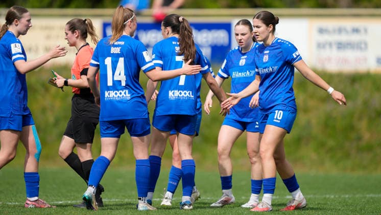 03 05 2026, Waldstadion, Meppen, GER, 2 Bundesliga, Women SV Meppen vs FC Ingolstadt, Meppen cheers after Marleen Kropps 1 0 SV Meppen 9 , 2 v r DFL REGULATIONS PROHIBIT ANY USE OF PHOTOGRAPHS AS IMAGE SEQUENCES AND OR QUASI VIDEO Meppen Lower Saxony Germany Waldstadion
