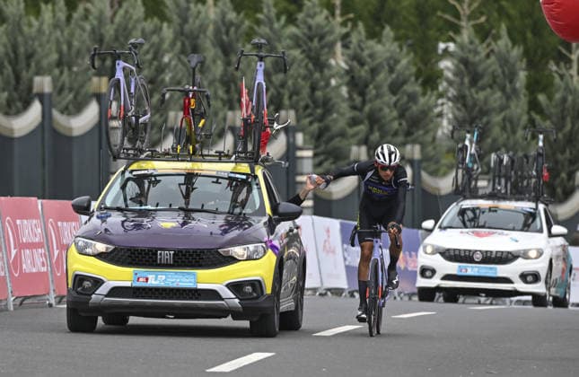 61st Presidential Cycling Tour of Turkiye ANKARA, TURKIYE - MAY 3: Cyclists compete during the eighth stage of the Presidential Cycling Tour of Turkiye 2026 (TUR 2026) on the Ankara-Ankara route in Ankara, Turkiye, on May 3, 2026. The race, held for the 61st time, is included in the Union Cycliste Internationale (UCI) Europe Tour calendar and is Turkiye’s only event in the ProSeries category. Utku Ucrak Anadolu Ankara Turkey. Editorial use only. Please get in touch for any other usage.  Copyright: x2026xAnadoluxUtkuxUcrakx