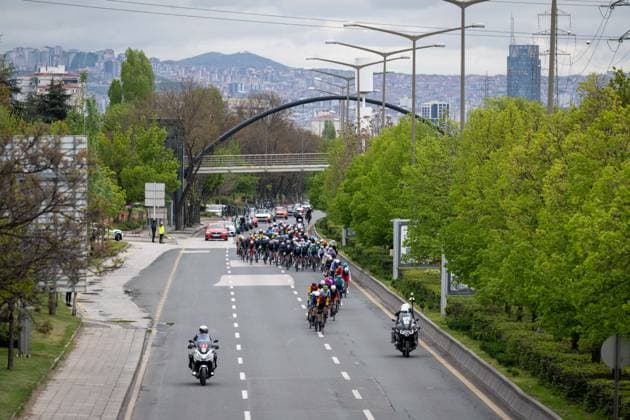 61st Presidential Cycling Tour of Turkiye ANKARA, TURKIYE - MAY 3: Cyclists compete during the eighth stage of the Presidential Cycling Tour of Turkiye 2026 (TUR 2026) on the Ankara-Ankara route in Ankara, Turkiye, on May 3, 2026. The race, held for the 61st time, is included in the Union Cycliste Internationale (UCI) Europe Tour calendar and is Turkiye’s only event in the ProSeries category. Didem Mente Anadolu Ankara Turkey. Editorial use only. Please get in touch for any other usage.  Copyright: x2026xAnadoluxDidemxMentex