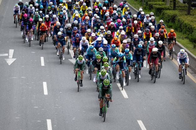 61st Presidential Cycling Tour of Turkiye ANKARA, TURKIYE - MAY 3: Cyclists compete during the eighth stage of the Presidential Cycling Tour of Turkiye 2026 (TUR 2026) on the Ankara-Ankara route in Ankara, Turkiye, on May 3, 2026. The race, held for the 61st time, is included in the Union Cycliste Internationale (UCI) Europe Tour calendar and is Turkiye’s only event in the ProSeries category. Didem Mente Anadolu Ankara Turkey. Editorial use only. Please get in touch for any other usage.  Copyright: x2026xAnadoluxDidemxMentex