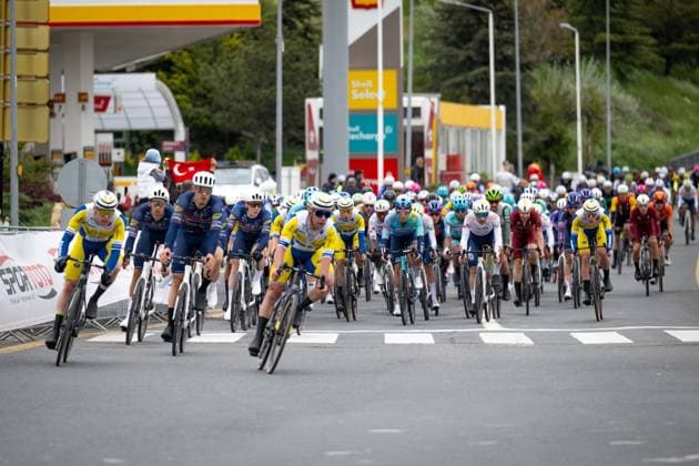 61st Presidential Cycling Tour of Turkiye ANKARA, TURKIYE - MAY 3: Cyclists compete during the eighth stage of the Presidential Cycling Tour of Turkiye 2026 (TUR 2026) on the Ankara-Ankara route in Ankara, Turkiye, on May 3, 2026. The race, held for the 61st time, is included in the Union Cycliste Internationale (UCI) Europe Tour calendar and is Turkiye’s only event in the ProSeries category. Didem Mente Anadolu Ankara Turkey. Editorial use only. Please get in touch for any other usage.  Copyright: x2026xAnadoluxDidemxMentex