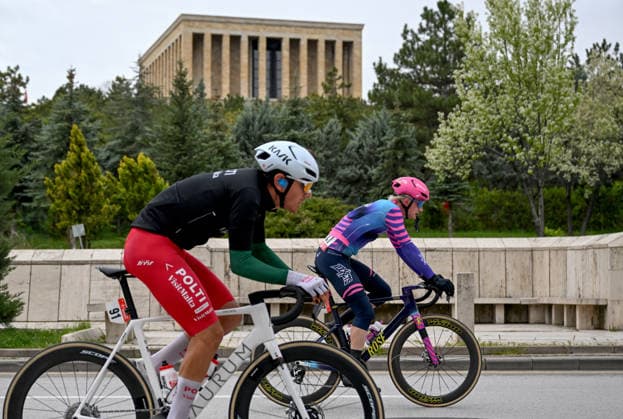 61st Presidential Cycling Tour of Turkiye ANKARA, TURKIYE - MAY 3: Cyclists pass by Anitkabir, the mausoleum of Turkish Republic s Founder Mustafa Kemal Ataturk, during the eighth stage of the Presidential Cycling Tour of Turkiye 2026 (TUR 2026) on the Ankara-Ankara route in Ankara, Turkiye, on May 3, 2026. The race, held for the 61st time, is included in the Union Cycliste Internationale (UCI) Europe Tour calendar and is Turkiye’s only event in the ProSeries category. Rasit Aydogan Anadolu Ankara Turkey. Editorial use only. Please get in touch for any other usage.  Copyright: x2026xAnadoluxRasitxAydoganx