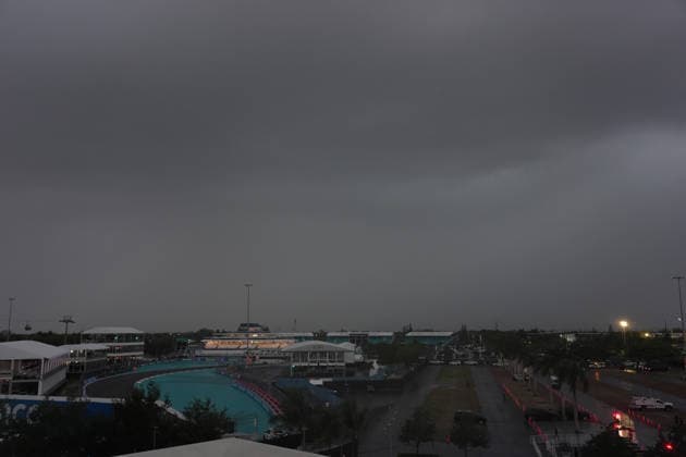 Formula 1 Crypto com Miami Grand Prix 2026 03 05 2026, Miami International Autodrome, Miami, Formula 1 Crypto com Miami Grand Prix 2026 ,in the picture thunderstorm over the race track of Miami nordphotoxGmbHx xBratic nph00250