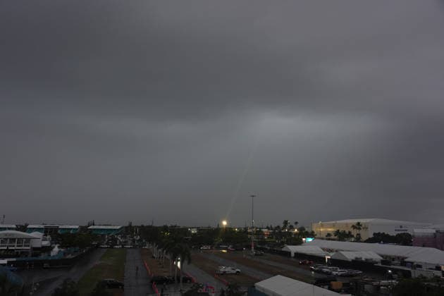 Formula 1, GP Miami, thunderstorm over the track