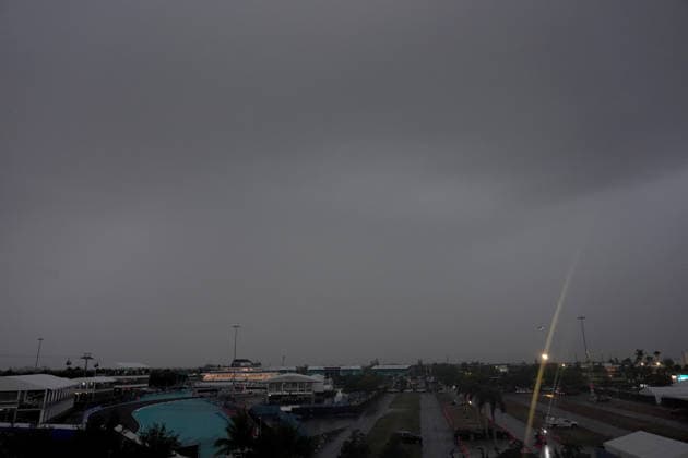 Formula 1 Crypto com Miami Grand Prix 2026 03 05 2026, Miami International Autodrome, Miami, Formula 1 Crypto com Miami Grand Prix 2026 ,in the picture thunderstorm over the race track of Miami nordphotoxGmbHx xBratic nph00250