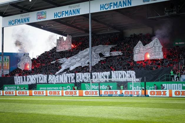 Choreo Choreography Choreography of the fans of 1 FC Nuernberg, SpVgg Greuther Fuerth vs 1 FC Nuernberg, Football, Men, 2 Bundesliga, DFL, Season 2025 2026, 32 Matchday, Second Round, 03 05 2026 DFB regulations prohibit any use of photographs as image sequences and or quasi video Fuerth Bayern Germany Copyright: xkolbert-press MartinxAgüerax