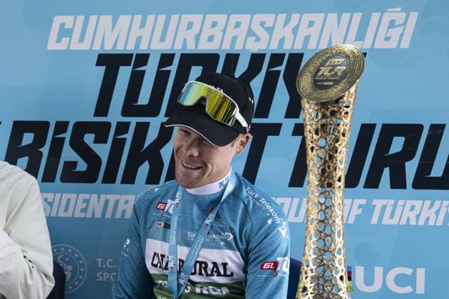 61st Presidential Cycling Tour of Turkiye ANKARA, TURKIYE - MAY 3: Australian athlete Sebastian Berwick is seen after winning the first place during the eighth stage of the Presidential Cycling Tour of Turkiye 2026 (TUR 2026) on the Ankara-Ankara route in Ankara, Turkiye, on May 3, 2026. The race, held for the 61st time, is included in the Union Cycliste Internationale (UCI) Europe Tour calendar and is Turkiye’s only event in the ProSeries category. The Australian cyclist Berwick also secured the turquoise jersey. Binnur Ege Gurun Kocak Anadolu Ankara Turkey. Editorial use only. Please get in touch for any other usage.  Copyright: x2026xAnadoluxBinnurxEgexGurunxKocakx