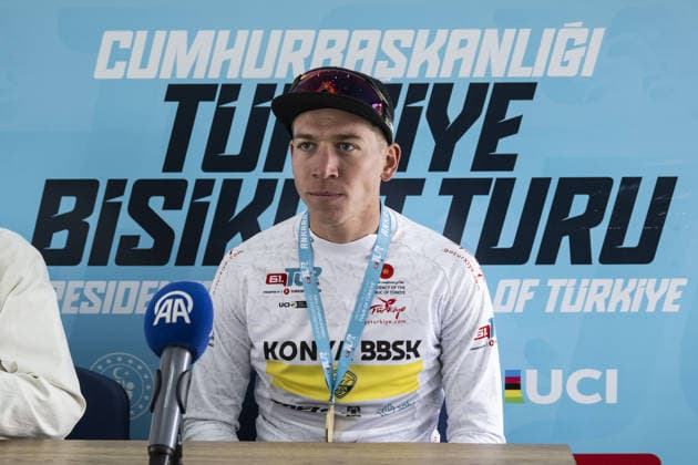 61st Presidential Cycling Tour of Turkiye ANKARA, TURKIYE - MAY 3: Turkish athlete Mustafa Tarakci is seen after securing white jersery during the eighth stage of the Presidential Cycling Tour of Turkiye 2026 (TUR 2026) on the Ankara-Ankara route in Ankara, Turkiye, on May 3, 2026. The race, held for the 61st time, is included in the Union Cycliste Internationale (UCI) Europe Tour calendar and is Turkiye’s only event in the ProSeries category. Binnur Ege Gurun Kocak Anadolu Ankara Turkey. Editorial use only. Please get in touch for any other usage.  Copyright: x2026xAnadoluxBinnurxEgexGurunxKocakx