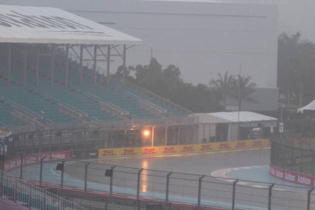 May 3, 2026, Miami Gardens, United States of America: The Miami F1 paddock early in the morning during race day of the 2026 Formula 1 Miami Grand Prix. Heavy thunderstorms are expected in the area and threatens the race, the circuit is under a shelter in place warning F1 2026: Miami Grand Prix: Race Day  - ZUMAb177 20260503_aap_b177_019 Copyright: xTaidghxBarronx