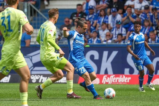 03 05 2026, xgox, Football 2 Bundesliga 1 FC Magdeburg Hertha BSC Berlin emspor, v l Michael Cuisance Hertha, 10 , Baris Atik Magdeburg, 23 duel, duel, fight, tackle DFL DFB REGULATIONS PROHIBIT ANY USE OF PHOTOGRAPHS as IMAGE SEQUENCES and or QUASI VIDEO Magdeburg
