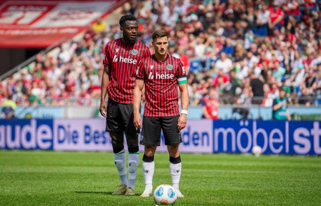 Germany Soccer 2 Bundesliga 2025 2026, Matchday 32 Hannover 96 vs Preußen Münster Heinz von Heiden Arena Stadion Hannover Enzo Leopold Hannover 96, 8 Mustapha Bundu Hannover 96, 7 Hannover Copyright: xAymanxAlahmedx
