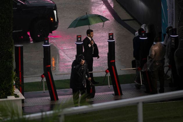 May 3, 2026, Miami Gardens, United States of America: The Miami F1 paddock early in the morning during race day of the 2026 Formula 1 Miami Grand Prix. Heavy thunderstorms are expected in the area and threatens the race, the circuit is under a shelter in place warning F1 2026: Miami Grand Prix: Race Day  - ZUMAb177 20260503_aap_b177_024 Copyright: xTaidghxBarronx