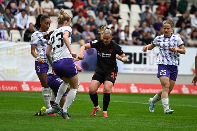 Vanessa Fudalla Google Pixel Frauen Bundesliga SGS Essen Bayer Leverkusen 03 05 2026 Vanessa Fudalla Bayer Leverkusen , Google Pixel Frauen Bundesliga, 24 Matchday, SGS Essen vs Bayer Leverkusen on 03 May 2026 at Stadion an der Hafenstraße, Essen