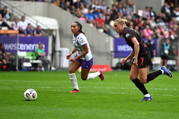 Cornelia Kramer Google Pixel Frauen Bundesliga SGS Essen Bayer Leverkusen 03 05 2026 Cornelia Kramer Bayer Leverkusen , Google Pixel Frauen Bundesliga, 24 Matchday, SGS Essen vs Bayer Leverkusen on 03 May 2026 at the stadium on Hafenstraße, Essen