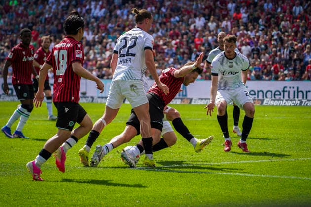 Germany Soccer 2 Bundesliga 2025 2026, Matchday 32 Hannover 96 vs Preußen Münster Heinz von Heiden Arena Stadion Hannover Goal chance Benjamin Källman Benjamin Kallman Hannover 96, 9 Hannover Copyright: xAymanxAlahmedx
