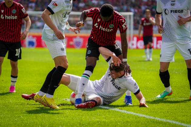 Germany Soccer 2 Bundesliga 2025 2026, 32 Matchday Hannover 96 vs Preußen Münster Heinz von Heiden Arena Stadion Hannover Noël Así ko Noel Aseko Hannover 96, 15 Niko Koulis Preußen Münster, 24 Hannover Copyright: xAymanxAlahmedx