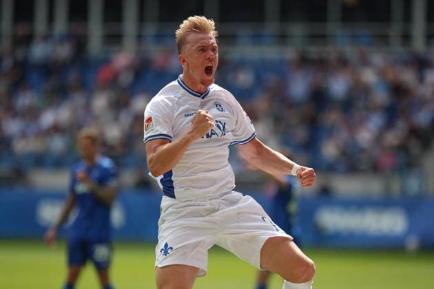 1 1 equalization by Isac Lidberg SV Darmstadt 98, 07 , Karlsruher SC vs SV Darmstadt 98, 2 Bundesliga, 32 Matchday, 2025 2026, 03 05 2026, DFL REGULATIONS PROHIBIT ANY USE OF PHOTOGRAPHS AS IMAGE SEQUENCES AND OR QUASI VIDEO, Karlsruher SC vs SV Darmstadt 98, 2 Bundesliga, 32 Matchday, 2025 2026, 03 05 2026 Karlsruhe Copyright: xEibner-Pressefoto JanxPrihodax EP_JPA