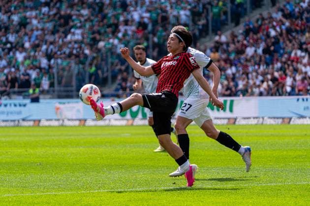 Hannover, Germany 03 May 2026 2 BL 2025 2026 Sp 32 Hannover 96 vs Preußen Münster In picture Daisuke Yokota HAN with ball DFL DFB regulations prohibit any use of photographs as image sequences and or quasi video Heinz von Heiden Arena Niedersachsen Copyright: xFotostandx xKruczynskix