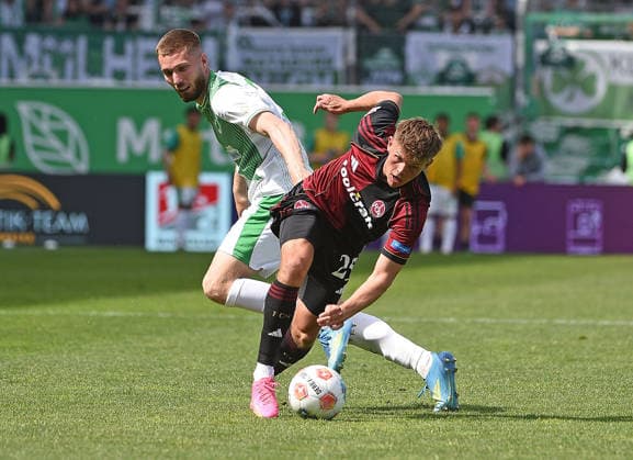 03 05 2026, xhbx, Soccer 2 Bundesliga, SpVgg Greuther Fuerth 1 FC Nuremberg v l Doni Arifi Spvgg Greuther Fuerth , Finn Becker 1 FC Nuernberg DFL DFB REGULATIONS PROHIBIT ANY USE OF PHOTOGRAPHS as IMAGE SEQUENCES and or QUASI VIDEO Fuerth