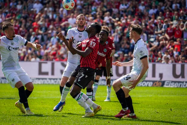 Germany Soccer 2 Bundesliga 2025 2026, Matchday 32 Hannover 96 vs Preußen Münster Heinz von Heiden Arena Stadion Hannover Goal chance Mustapha Bundu Hannover 96, 7 Hannover Copyright: xAymanxAlahmedx