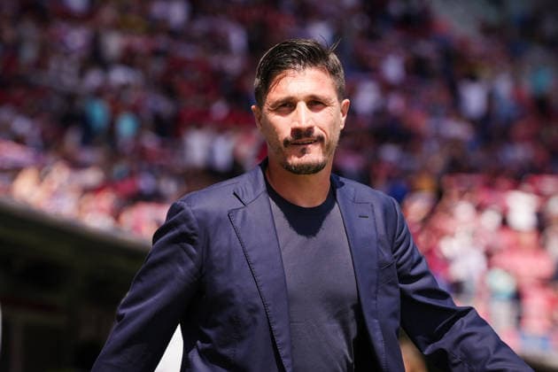 CagliariÕs head coach Fabio Pisacane looks on during the Serie A soccer match between Bologna and Cagliari at the Renato DallÕAra Stadium in Bologna, north Italy - Saturday, May 3, 2026 -  Copyright: xMassimoxPaolone LaPressex