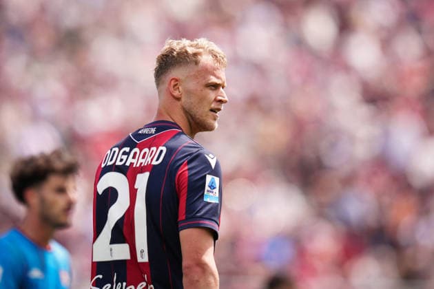BolognaÕs Jens Odgaard looks on during the Serie A soccer match between Bologna and Cagliari at the Renato DallÕAra Stadium in Bologna, north Italy - Saturday, May 3, 2026 -  Copyright: xMassimoxPaolone LaPressex