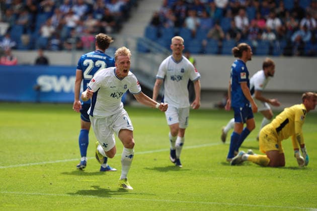 Isac Lidberg SV Darmstadt 98, 07 with the equalizer to 1 1, Karlsruher SC vs SV Darmstadt 98, 2 Bundesliga, 32 Matchday, 2025 2026, 03 05 2026, DFL REGULATIONS PROHIBIT ANY USE OF PHOTOGRAPHS AS IMAGE SEQUENCES AND OR QUASI VIDEO, Karlsruher SC vs SV Darmstadt 98, 2 Bundesliga, 32 Matchday, 2025 2026, 03 05 2026 Karlsruhe Copyright: xEibner-Pressefoto JanxPrihodax EP_JPA