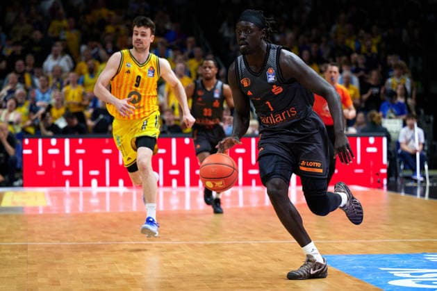 Jonas Mattisseck Alba Berlin, 09 , Aher Uguak Niners Chemnitz, 30 , GER, ALBA Berlin vs Chemnitz 99ers, Basketball Men, easy Credit BBL, Season 2025 2026, 32 Matchday, 03 05 2026 GER, ALBA Berlin vs Chemnitz 99ers, Basketball Men, easy Credit BBL, Season 2025 2026, 32 Matchday, 03 05 2026 Berlin Copyright: xClaudiusxRauch,xEibner-Pressefotox xClaudiusxRauchx EP_CRH
