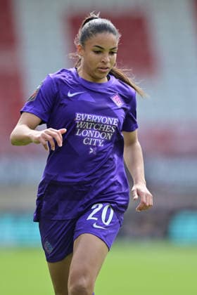 Delphine Cascarino of London City Lionesses during the Women s Super League match between Tottenham Hotspur Women and London City Lionesses at the Brisbane Road, London, England on 3 May 2026. Copyright: xPhilxHutchinsonx 44910020