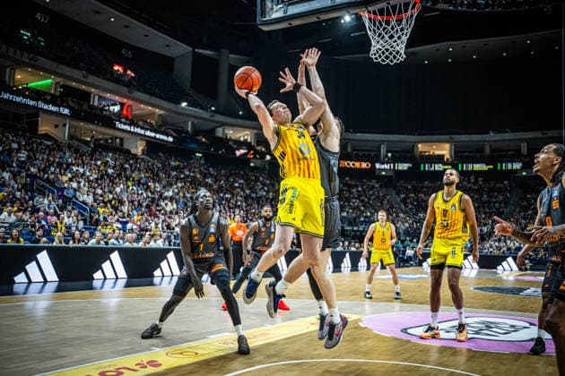 Basketball Berlin 03 05 2026 Season 2025 2026 EasyCredit BBL 1 Bundesliga Men, Men Alba Berlin NINERS Chemnitz Justin Bean Alba Berlin, No 34
