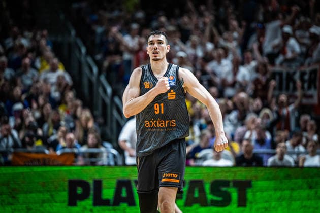 Basketball Berlin 03 05 2026 Season 2025 2026 EasyCredit BBL 1 Bundesliga Men, Men Alba Berlin NINERS Chemnitz Yordan Minchev Chemnitz, No 91