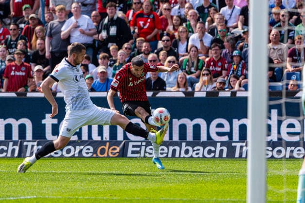 Hannover, Germany 03 May 2026 2 BL 2025 2026 Sp 32 Hannover 96 v Preußen Münster In the picture from left in duel Torge Paetow PRM and Waniss Taibi HAN DFL DFB regulations prohibit any use of photographs as image sequences and or quasi video Heinz von Heiden Arena Niedersachsen Copyright: xFotostandx xKruczynskix
