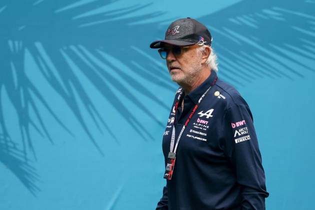 RECORD DATE NOT STATED 3rd May 2026; Miami International Autodrome, Miami, Florida, United States of America; 2026 FIA Formula 1 Miami Grand Prix Race Day; Flavio Briatore, Executive Advisor, BWT Alpine Formula One Team enters team village DavidxBuono