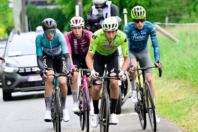 Lotto Famenne Ardenne Classic 2026 Cycling Race MARCHE-EN-FAMENNE, BELGIUM - MAY 03 : Appel Stijn (NED) of BEAT CC p b Saxo, D Aiuto Filippo (ITA) of General Store - Essegibi - F.Lli Curia, Gal Ryan (NED) of Metec - SOLARWATT p b Mantel, Arnes Daniel (NOR) of Van Rysel Roubaix, Place Maxence (BEL) of Aarco during the 8th edition of Lotto Famenne Ardenne Classic an UCI Class 1.1 one day cycling road race for Men Elite of km with start in Marche-en-Famenne and finish in Marche-en-Famenne on May 3, 2026 in Marche-en-Famenne, Belgium, 03 05 2026 ( Motordriver Guy De Vuyst - Marche-en-Famenne Belgium  Copyright: xJanxDexMeuleneirx