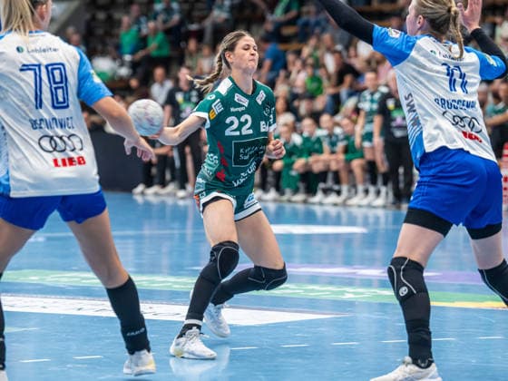 Sina Ehmann Frisch Auf Women, 22 with a forearm throw, Frisch Auf Goeppingen vs Sport Union Neckarsulm, Handball, 1 Bundesliga, Season 2025 2026, 03 05 2026 Frisch Auf Goeppingen vs Sport Union Neckarsulm, Handball, 1 Bundesliga, Season 2025 2026, 03 05 2026 Goeppingen Copyright: xMichaelxSchmidt Eibner-Pressefotx EP_MST