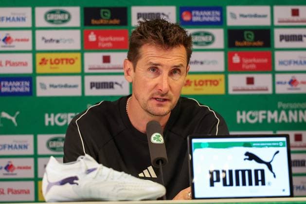 Head coach Miroslave Klose 1 FC Nuernberg at the post-match press conference, SpVgg Greuther Fuerth vs 1 FC Nuernberg, Football, Men, 2 Bundesliga, DFL, Season 2025 2026, Matchday 32, Second round, 03 05 2026 DFB regulations prohibit any use of photographs as image sequences and or quasi video Fuerth Bayern Germany Copyright: xkolbert-press MartinxAgüerax